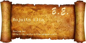 Bojsits Ella névjegykártya